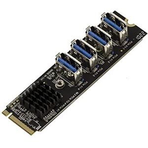 KALEA-INFORMATIQUE M2 PCIe M Key-replicatiekaart naar 4 PCIe x1-poorten voor aansluiting van USB PCIe-aansluitingen