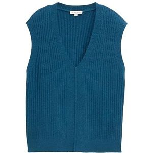 TOM TAILOR dames pullunder, 38879 - Dark Petrol Melange, M