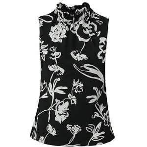 s.Oliver BLACK LABEL Dames jersey blouse mouwloos met allover print, 99a1, 40