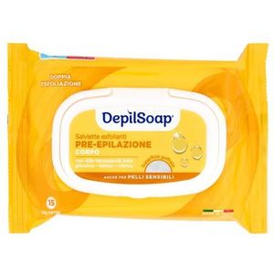 Depilsoap Peelingdoekjes voor dames: 15 doekjes voor het ontharen voor een gladde en stralende huid, ideaal voor de gevoelige huid, dermatologisch getest