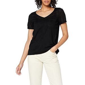 Object Dames T-shirt V-hals, zwart (black/black), S
