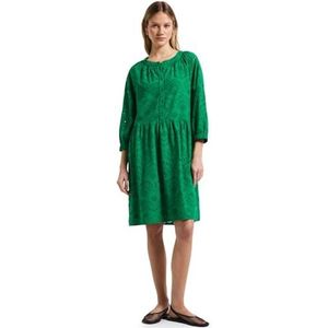 Street One - Tuniekjurk - Groen - Korte Jurk met Krullend Borduurwerk