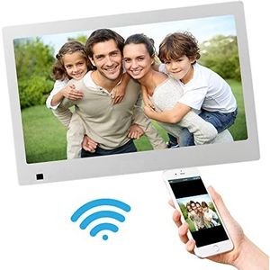 Xoro CPF 10B1 Digitale fotolijst, 25,6 cm (10,1 inch) display, wifi, SD-kaartlezer, USB 2.0, bewegingssensor, app-bediening, zilver