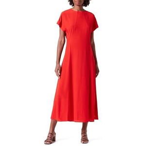 Tommy Hilfiger Vrouwen Viscose Crêpe SS Maxi Jurk Fierce Rood 36, Fierce Red, 62
