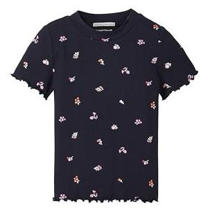 TOM TAILOR T-shirt voor meisjes, 34688 - Blauwe Tiny Flower Print, 128/134 cm