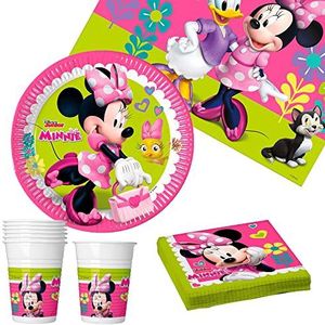Disney 71893 Partyset, 37-delig, verjaardag Minnie Mouse, 8 delen, Minnie Mouse voor verjaardag, verjaardagsfeest, meisjes, verjaardagsdecoratie (71893)