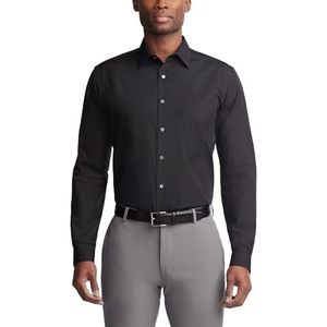 Van Heusen Heren Overhemd Regular Fit Poplin Solid, Zwart, 14"" Neck 32""-33"" Sleeve