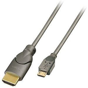 LINDY 41567 MHL naar HDMI-aansluitkabel, 2 m, grijs