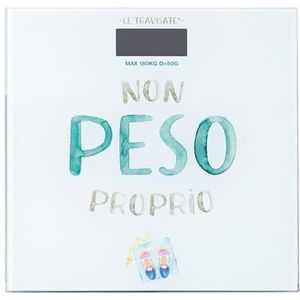 Le Travisate Digitale personenweegschaal van gehard glas, grijs