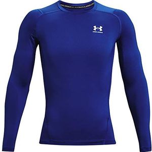 Under Armour HeatGear Compressie T-shirt met lange mouwen voor heren, Koningsblauw (400)/Wit, L