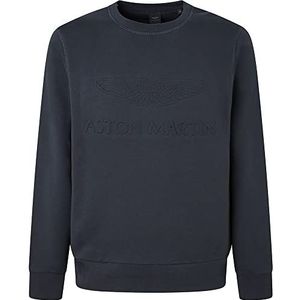 Hackett London Amr Crew Sweater met reliëf voor heren, marineblauw, XS