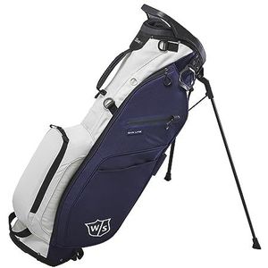 Wilson Staff Golftas, EXO Lite Standbag, draag-/trolleytas, 4 vakken voor verschillende ijzers, marineblauw/crèmekleur