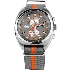 M.O.M. Manufaktur horloges modieus polshorloge chronograaf kwarts heren met textielband PM7610-0767
