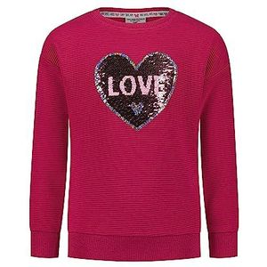 SALT AND PEPPER Sweatshirt voor meisjes en meisjes, met hartjes en pailletten, cranberry, 104/110 cm