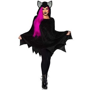 Leg Avenue - Fluffy Vleermuis Poncho - Zwart - Dames