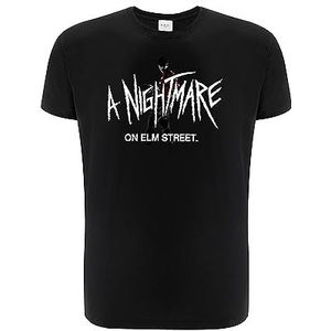 ERT GROUP Origineel en officieel gelicentieerd Horror Black T-shirt voor heren, Nightmare of ELM Street 008, eenzijdige print, maat XS, Nightmare Of Elm Street 008 Zwart, XS
