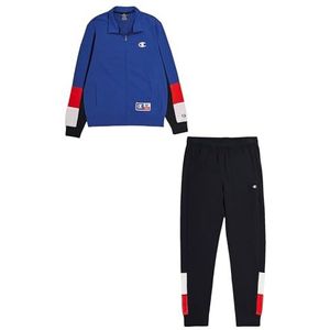 Champion Legacy Retro Sport Sweatsuits - Light Powerblend High Neck Full Zip Sportpak, Elektrisch blauw/Zwart, L Heren SS24, elektrisch blauw/zwart, L