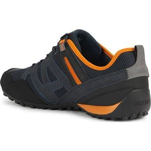 Geox Uomo Snake C Sneakers voor heren, marineblauw/oranje, 44 EU, Navy Oranje, 44 EU