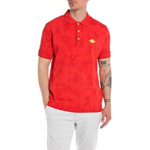 Replay Poloshirt voor heren, korte mouwen, regular fit, 054 Heritage Red, M