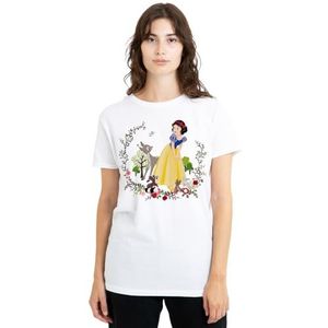 mandarin creative ltd Sneeuwwitje en haar bos vrienden dames T-shirt, wit, groot, Wit, L