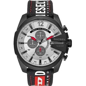 Diesel Mega Chief chronograaf zwart nylon horloge