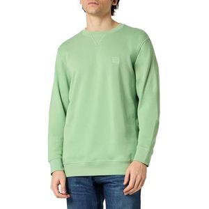 BOSS Westart Relaxed-Fit sweatshirt van katoen met logo-patch, Open Green372, M