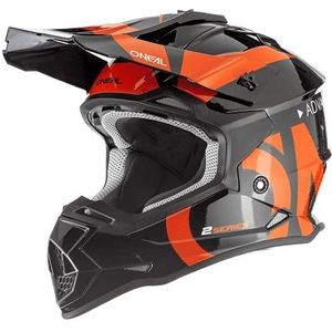 O'NEAL | Motorcross Helm | Kinderen | MX Enduro | ABS Shell, Veiligheidsnorm ECE 22.05, Ventilatiegaten voor optimale ventilatie & koeling | 2SRS Jeugd Helm Slick | Zwart Oranje | Maat M