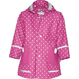 Playshoes Kinderregenjas met afneembare capuchon, schattige regenjas voor meisjes, gestippeld met stippenpatroon, roze (roze), 116 cm