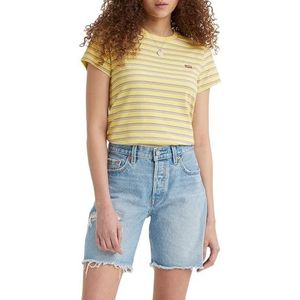 Levi's Perfect Tee T-Shirt dames, Cool Stripe Powdered Yellow, XL