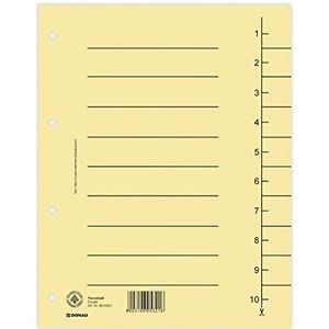 DONAU 8610001-25 100 stuks scheidingsbladen, kleur: lichtbruin/kartonnen tabbladen, overbreed, van gerecycled karton 250 g/m² met lijnopdruk voor DIN A4 4-voudige perforatie scheidingsbladen map