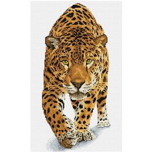 DIAMOND DOTZ DQ9.007 - Originele 5D Diamond Painting Squares Set Leopard, creatieve set met 23.205 vierkante diamant mozaïekstenen, schilderset ca. 52 x 32 cm voor volwassenen en kinderen vanaf 8 jaar