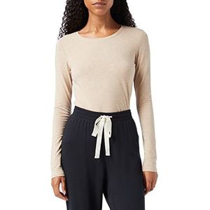 Amazon Essentials Women's T-shirt met lange mouwen en ronde hals in klassieke pasvorm (verkrijgbaar in grote maten), Bruin, M