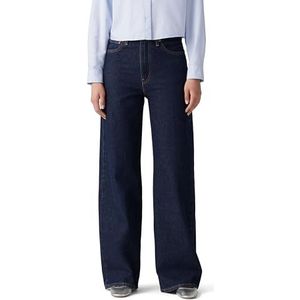Levi's - A6081-0019 - Ribcage Jeans - Blauw - Katoen, Wijde Pijpen, Zeer Hoge Taille