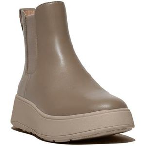 Fitflop F-Mode Leren Flatform Chelsea Boots voor dames, Minky Grijs, 37 EU