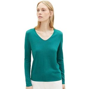 TOM TAILOR 1012976 Basic gebreide trui voor dames, 21178 - Ever Green, XXL