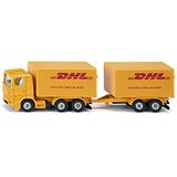 siku 1694, DHL Truck with Trailer, Metal/Plastic, Yellow, Opening tailgates, Removable trailer