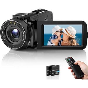 Video Camera Camcorder FHD 1080P 36MP 30FPS Vlogging Camera voor YouTube 3.0 '' 270 ° Swivel IPS-scherm 16x Digitale Zoom IR Night Vision Digitale Camera met Afstandsbediening en 2 Batterijen