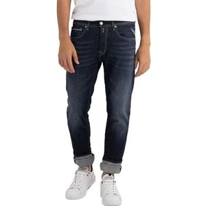 Replay Heren Jeans Grover Straight Fit Bio, donkerblauw 007-7, 29W / 34L