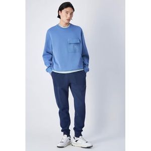 Champion Legacy C-Tech (220406) - Soft Compact Poly Fleece Pocket Crewneck Sweatshirt, Turquoise Blue (CBU), L Heren FW24, blauw turquoise (Cbu), L