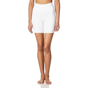 Alo Yoga Dames Hoge Taille Biker Short Getailleerde Yoga, Wit, XS