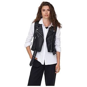 ONLY Onlvera OTW NOOS kunstleren waistcoat voor dames, zwart, L