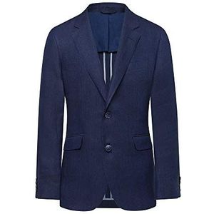 Hackett London Delave Linen Hopsack Herenjas, blauw (Navy 595), XXL (fabrikant maat:48)