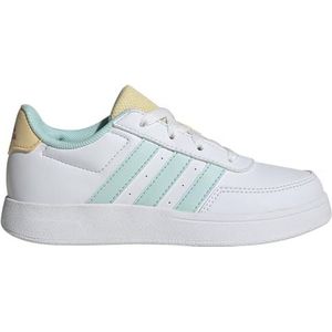 adidas Breaknet 2.0 Kinderschoenen, lage schoenen zonder voetbal, FTWR White/Semi Flash Aqua/Orange Tint, 31,5 EU, meerkleurig (Ftwr White Semi Flash Aqua Orange Tint), 31.5 EU