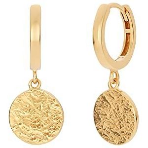 NOELANI Creolen 925 Sterling Zilveren Dames Oor Sieraden, 2,4 cm, Goud, Wordt Geleverd In Sieraden Geschenkverpakking, 2030122