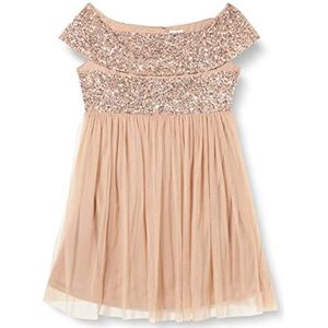 Maya Deluxe Dames ijsblauw V-hals verfraaid Midi jurk bruidsmeisje, 20