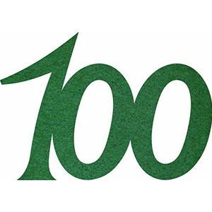 Petra's knutsel-News 25 x jubileumgetal""100"" van vilt; donkergroen strooidecoratie, Fliz, 18 x 12 x 3 cm