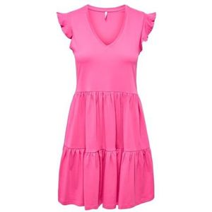 ONLY Onlymay RFIL Dress Box JRS NOOS Jurk met kapmouwen, Shocking Pink, S, schokkend roze, S
