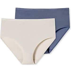 Dames ondergoed midi slip 2-pack biologisch katoen - 95/5, meerkleurig blauw, 36