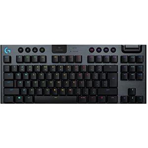 Logitech G915 TKL Tenkeyless LIGHTSPEED Wireless RGB Mechanical Gaming Keyboard, vlakke schakelaars, LIGHTSYNC RGB, geavanceerd draadloos en Bluetooth-ondersteuning - Zwart