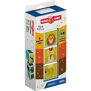 Geomag 109 - Magicube Mix & Match, 3 magnetische blokjes voor constructies Savane Animals